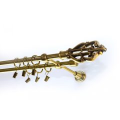 Kétsoros fém karnis szett antik arany bretan 