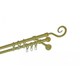 Műanyag-fém horog karnisszett kétsoros antik arany 240 cm