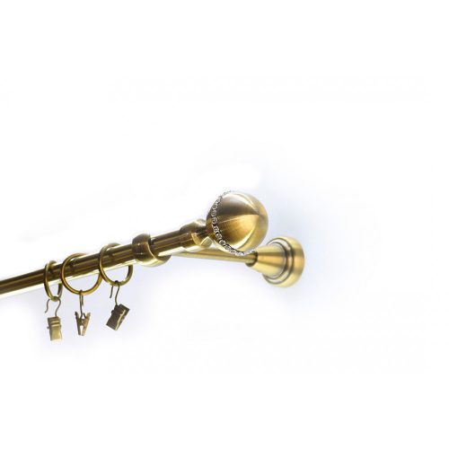 Egysoros fém karnis szett antik arany callisto kristály