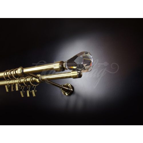 Kétsoros fém karnis szett antik arany cristal