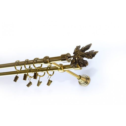 Kétsoros fém karnis szett antik arany tölgy levél 