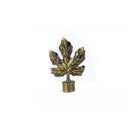 Tölgy levél antik arany fém karnis végzáró elem