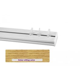   Világos tölgy 45 mm-es előlapos egysoros műanyag mennyezeti sínes karnis 150 cm-es szett 