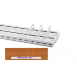   Elegáns tölgy 45 mm-es előlapos kétsoros műanyag mennyezeti sínes karnis 150 cm-es szett 