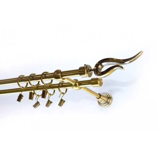 Kétsoros fém karnis szett antik arany violó 