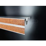 Alumínium 2 soros mennyezeti sín sötétbarna bőr 200 cm