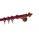 Mahagóni műanyag végzárós rúd karnis 120 cm